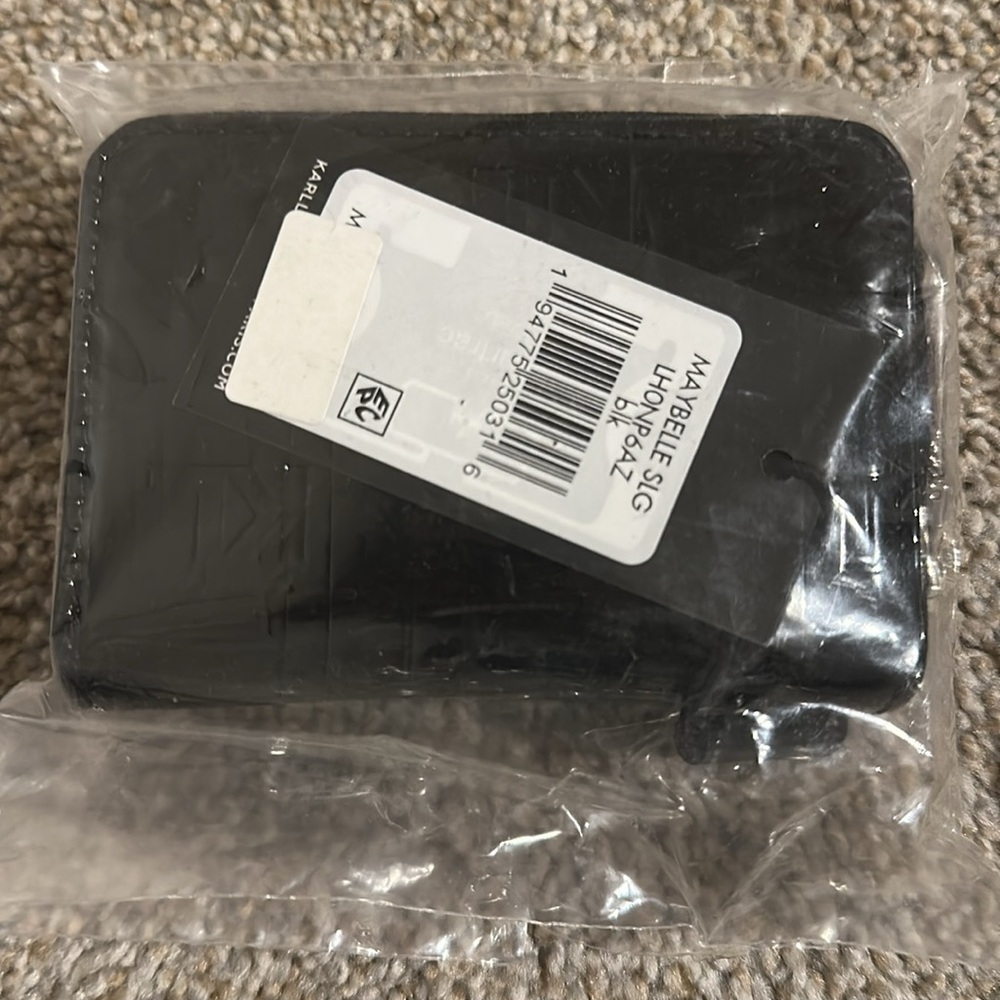 NEW Karl Lagerfeld Black Faux Patent Leather Compact Wallet - Picture 4 of 4